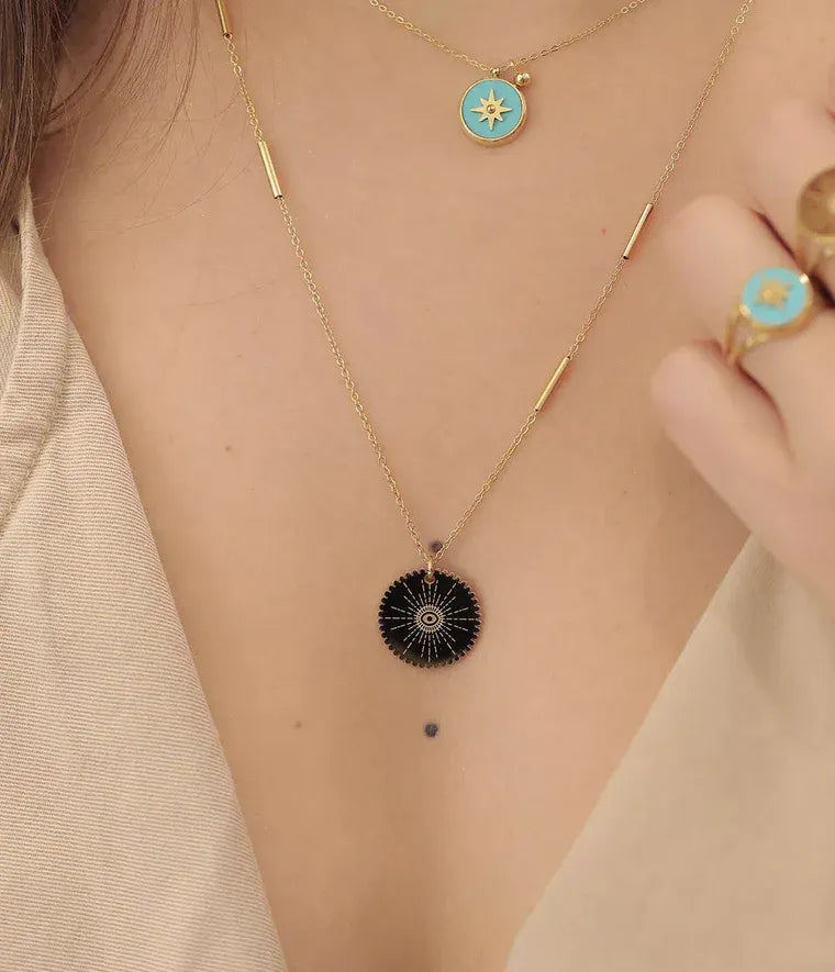 Sun Necklace White
