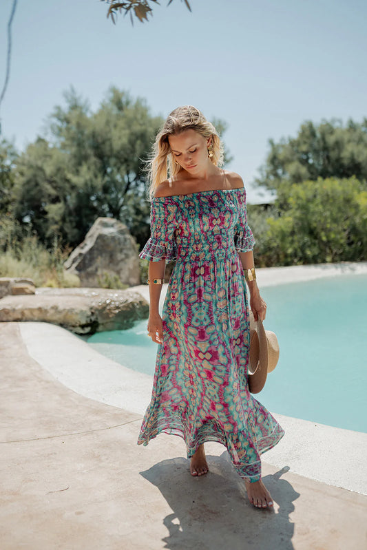 BALI PURPLE L376 SMOKING DRESS