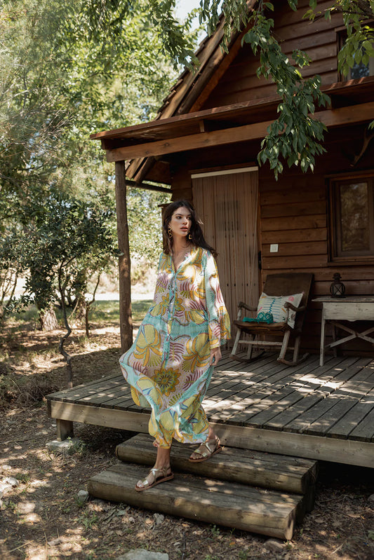 MARRAKECH AQUA L318 SHORT DRESS
