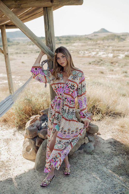 GRASSE AQUA L363- LONG DRESS