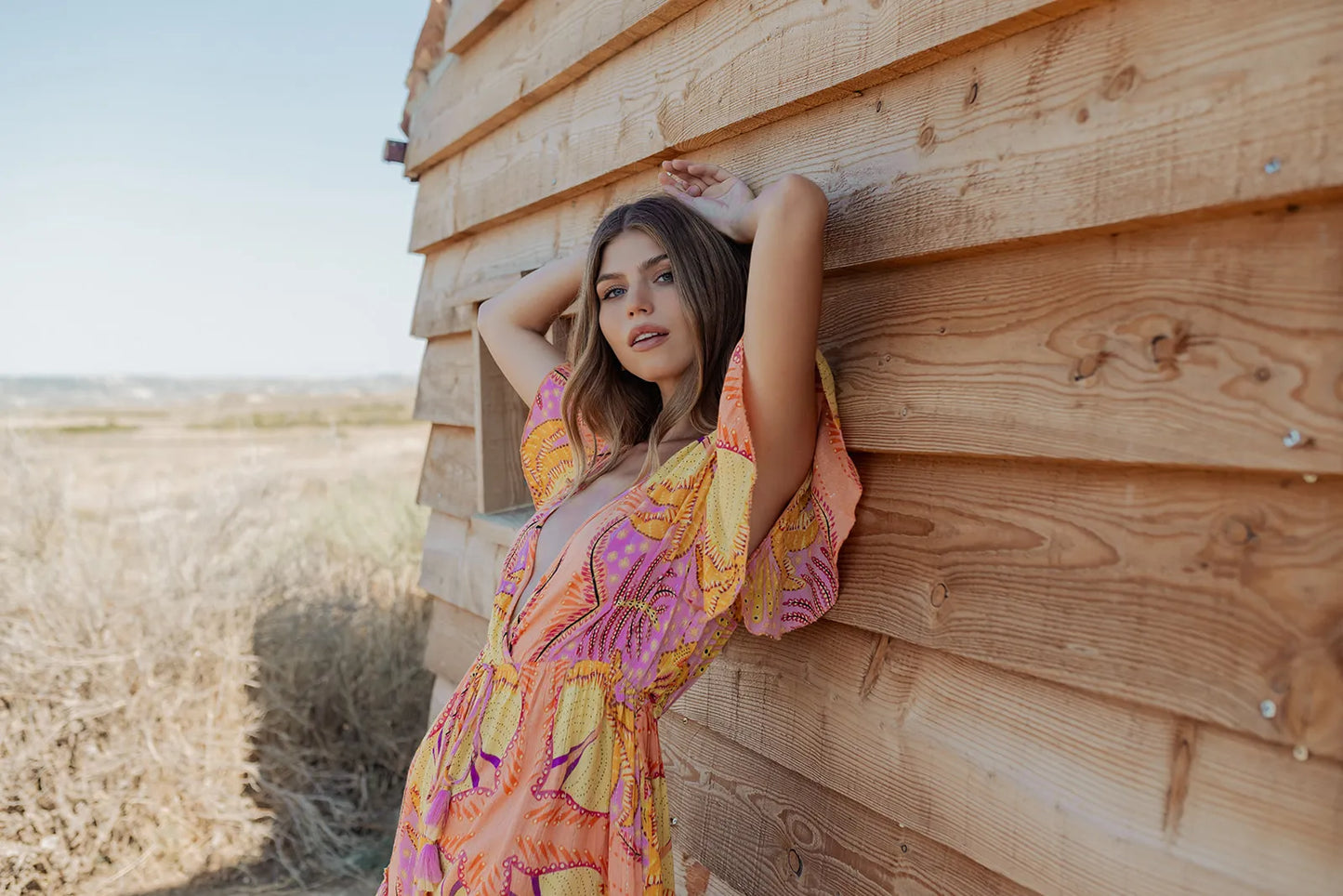 MARRAKECH L323 ORANGE SHORT JUMPSUIT