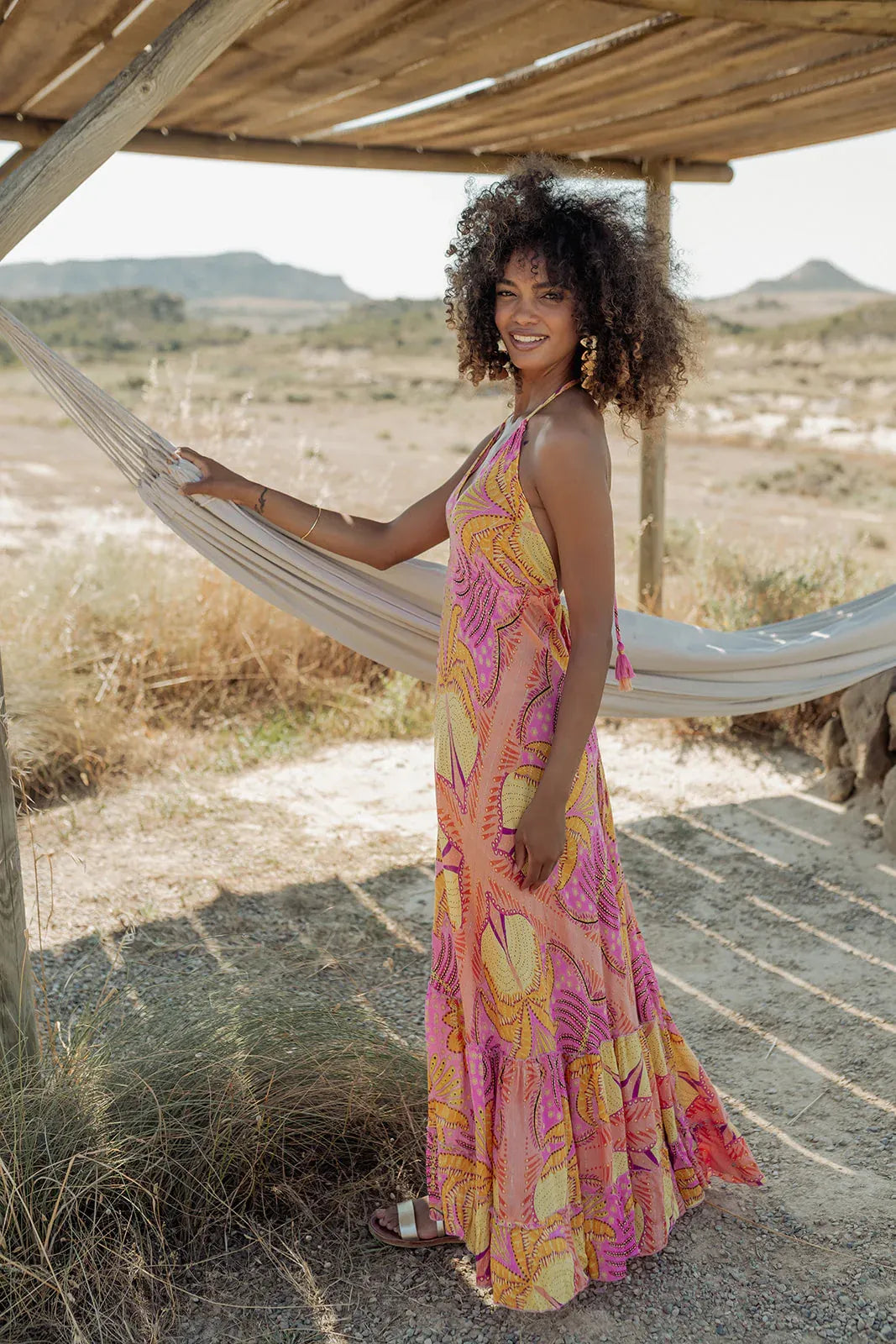MARRAKECH L322 ORANGE LUCIA DRESS