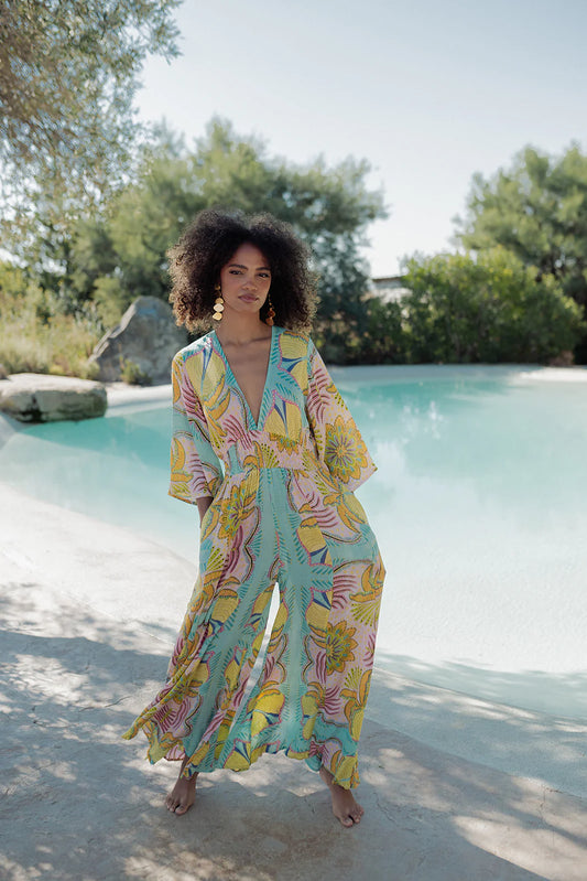 MARRAKECH AQUA L319 JUMPSUIT
