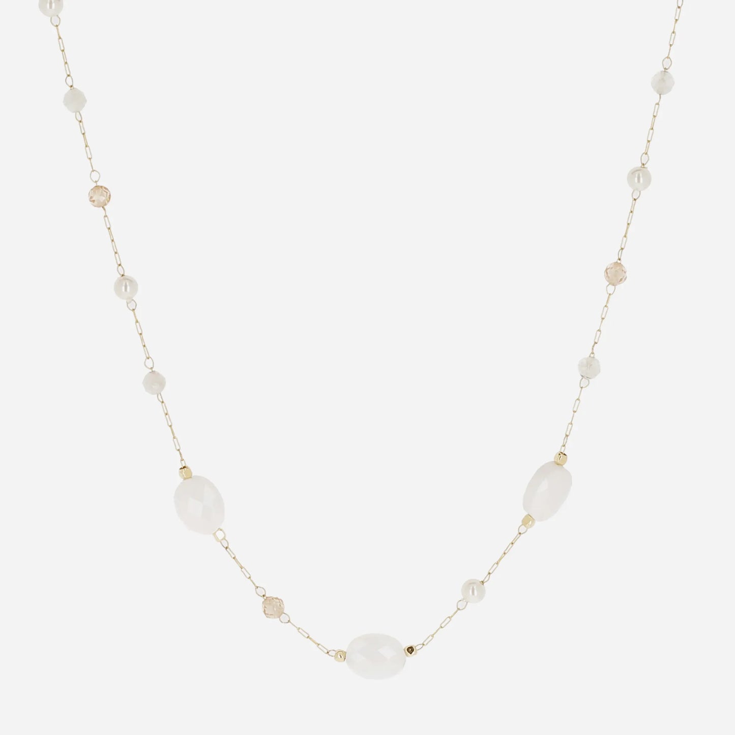 Beaded Chain Necklace White