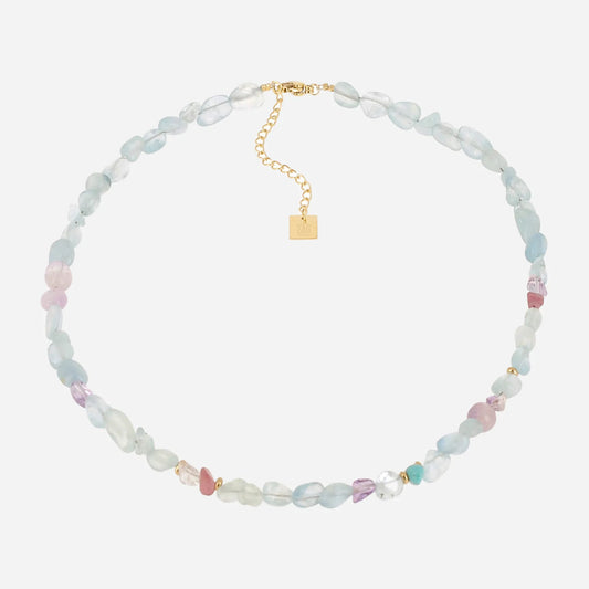 Beaded Necklace with Gold-Tone Accents