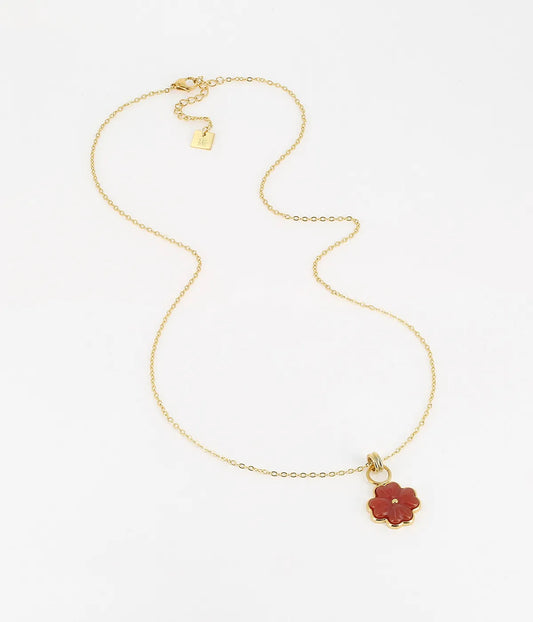 Floral Necklace Red
