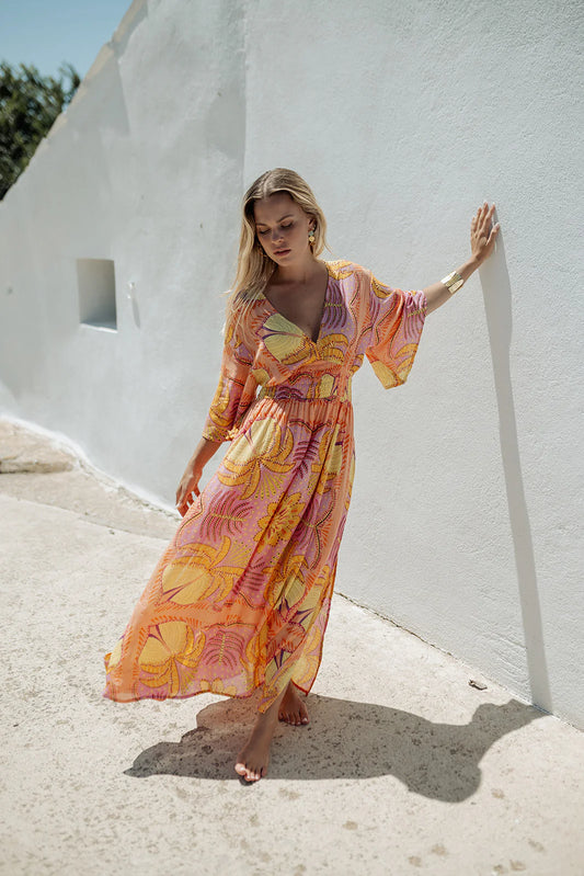 MARRAKECH L321ORANGE LONG DRESS