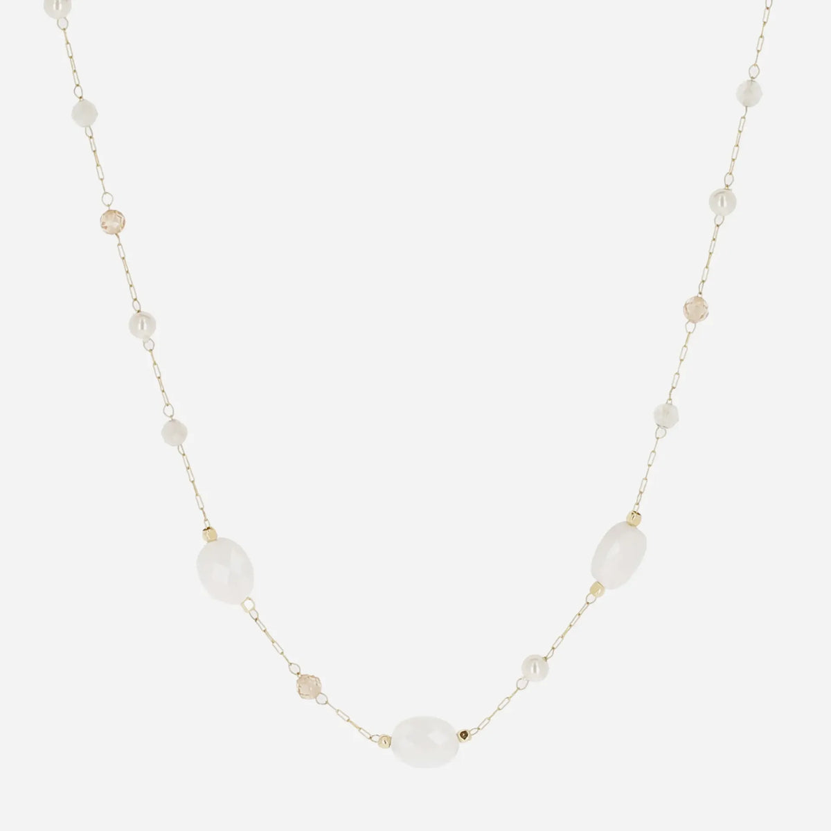 Beaded Chain Necklace White