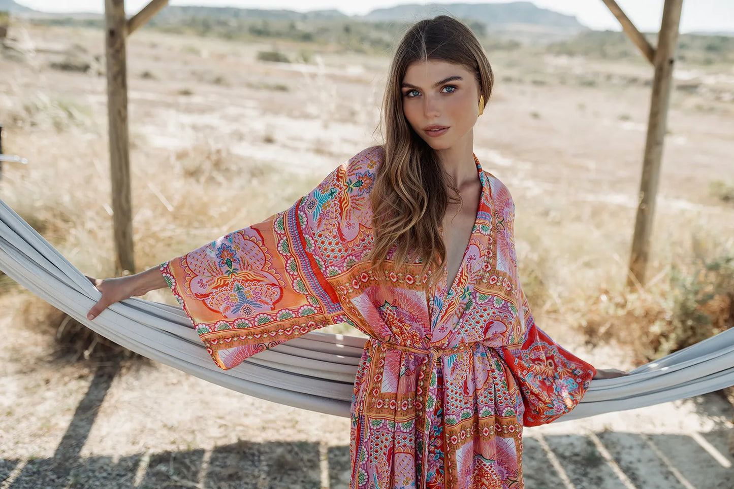 MAUI L338 ORANGE KIMONO