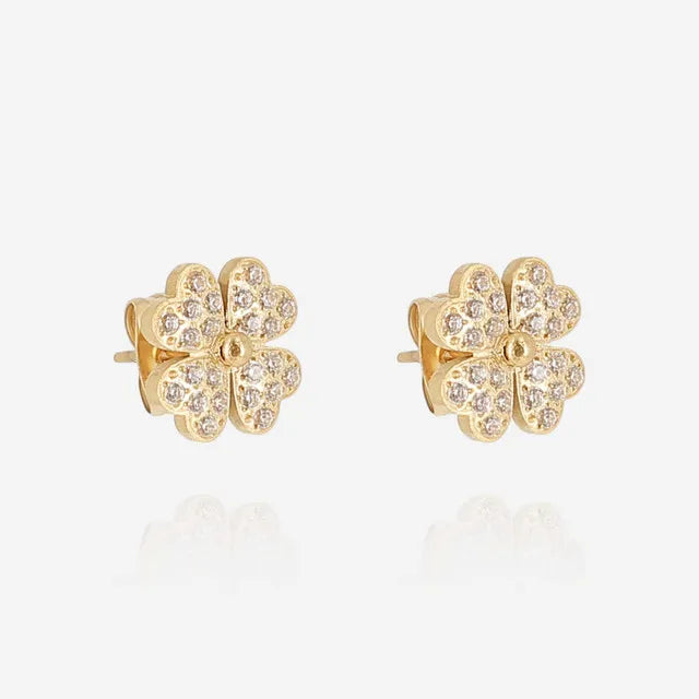 Leaf Clover Stud Earrings