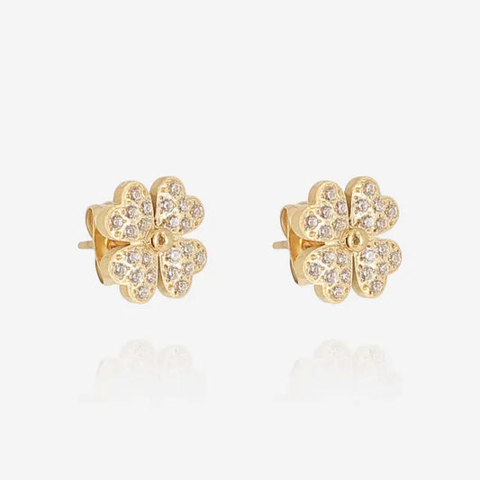 Leaf Clover Stud Earrings
