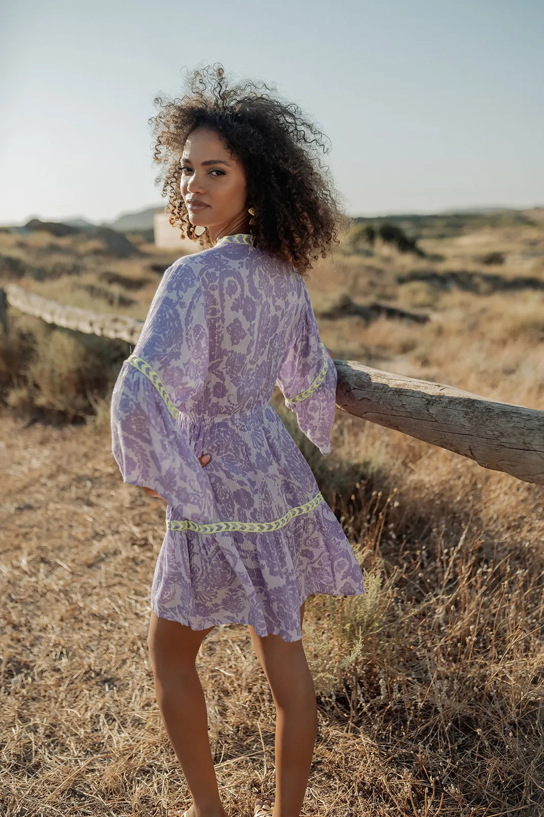 SAHARA L215  PURPLE SHORT DRESS