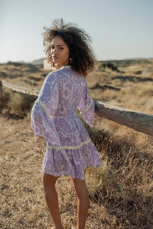 SAHARA L215  PURPLE SHORT DRESS