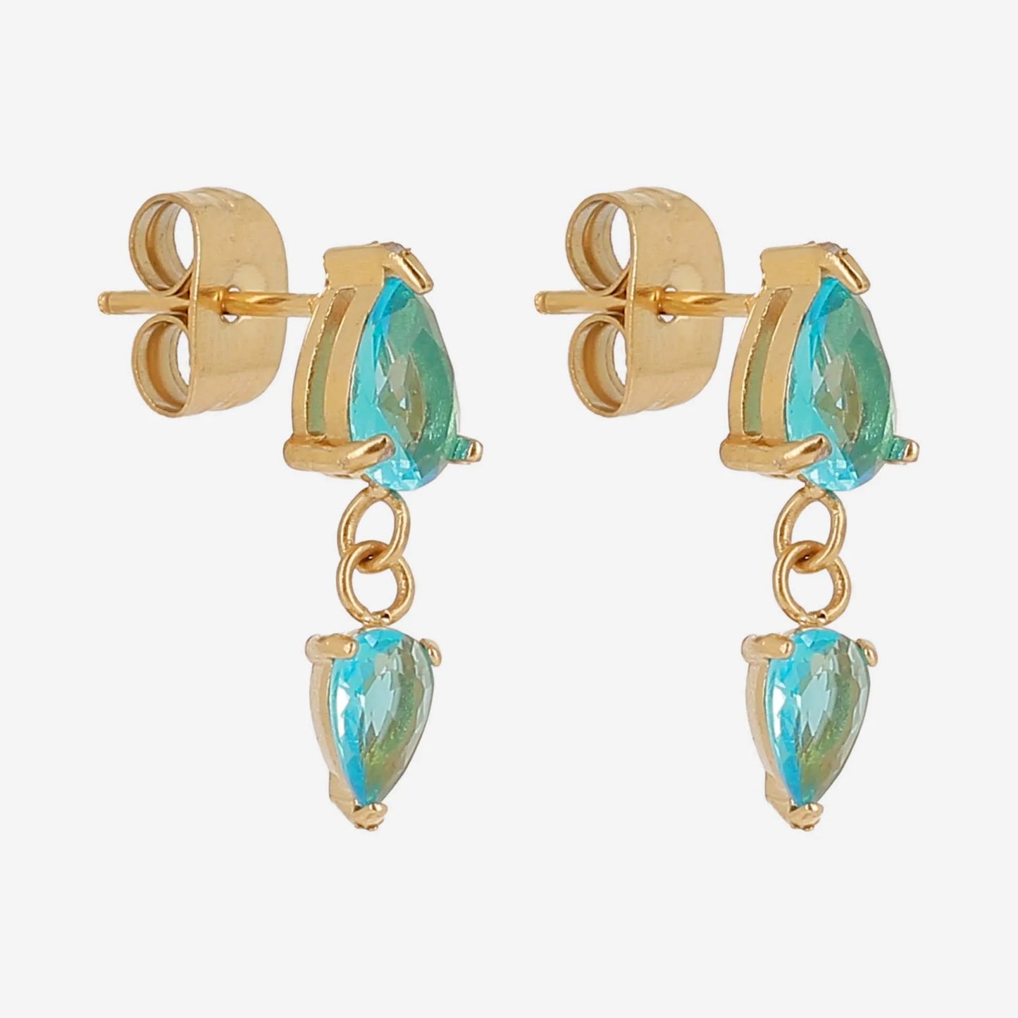 Pear-Cut Drop Earrings Light Blue