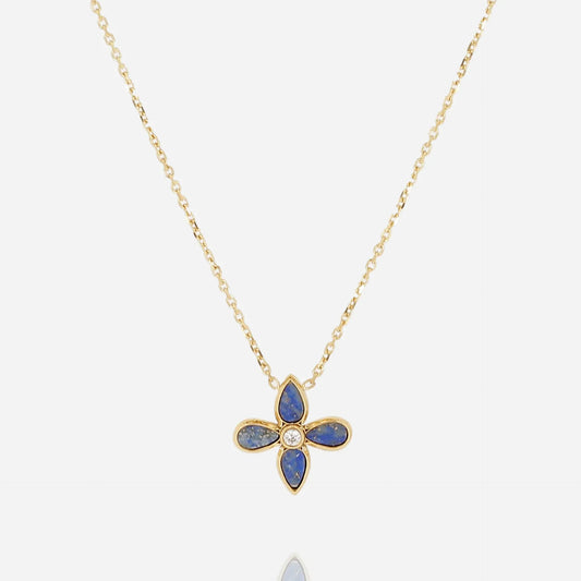 Flora Necklace Dark Blue