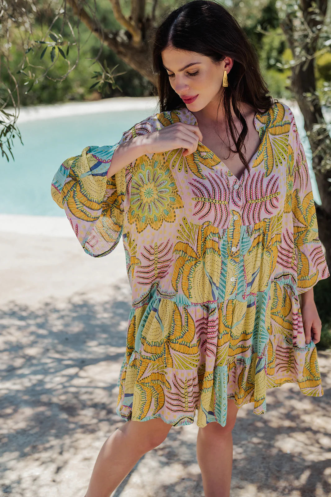 L318-MARRAKECH AQUA SHORT DRESS