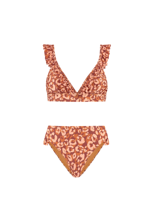 Ladies BOBBY bikini set LUSH LEOPARD 805 frozen choco brown