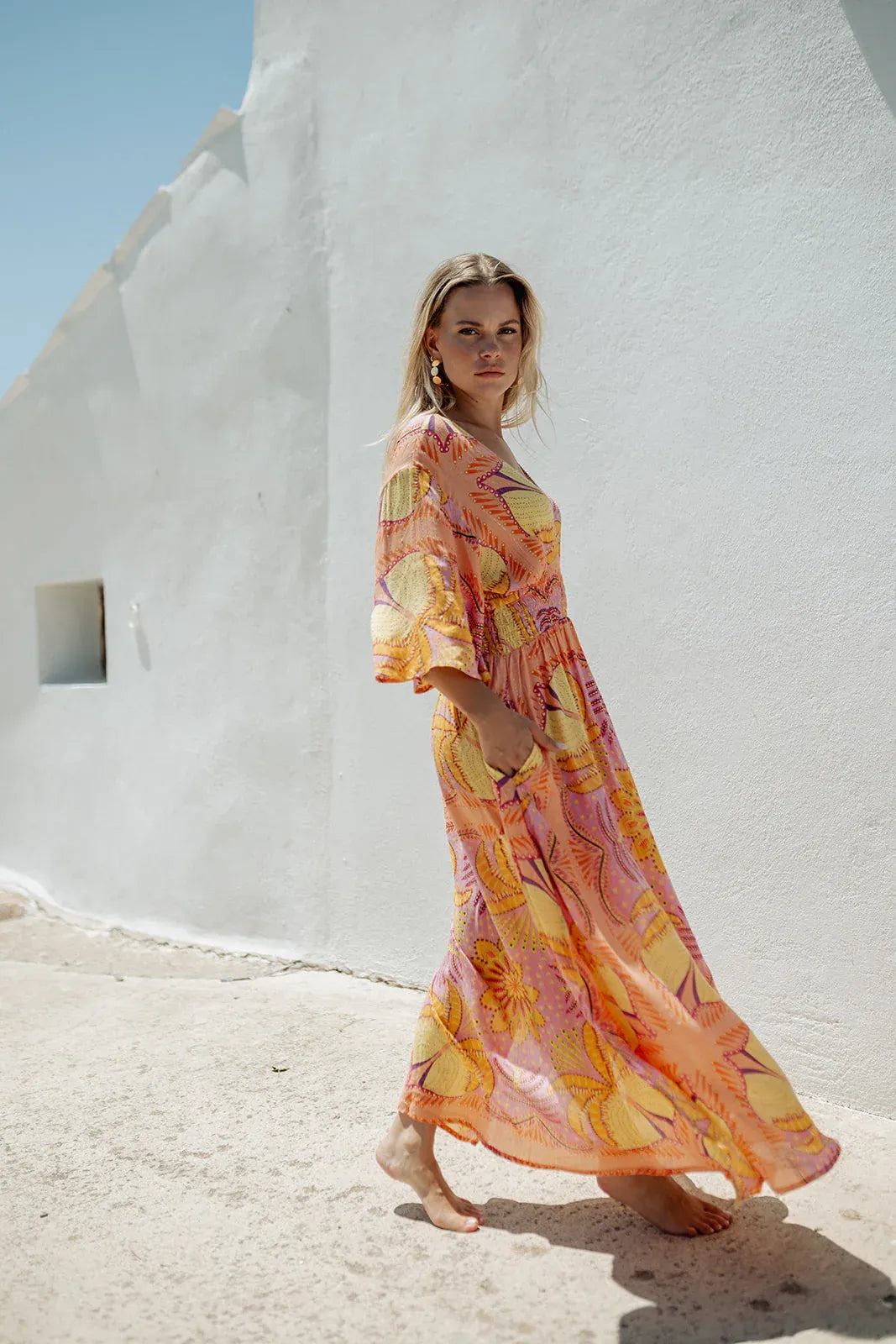 MARRAKECH L321ORANGE LONG DRESS