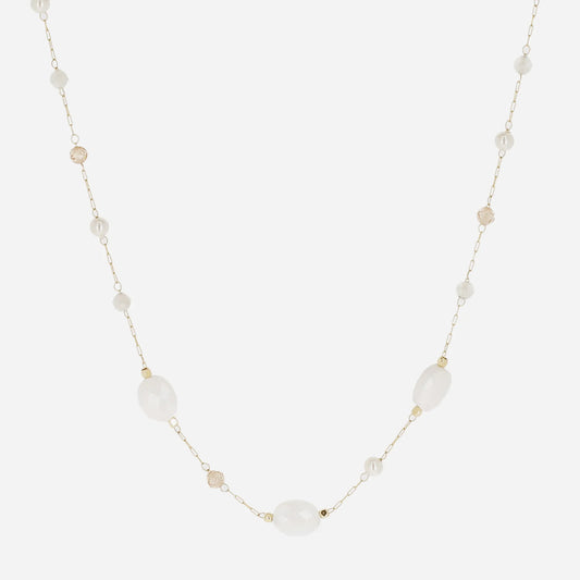 Beaded Chain Necklace White