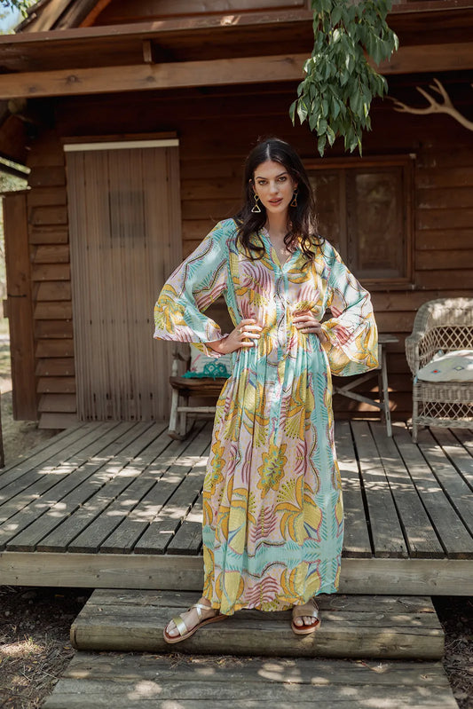 MARRAKECH AQUA L317 LONG DRESS