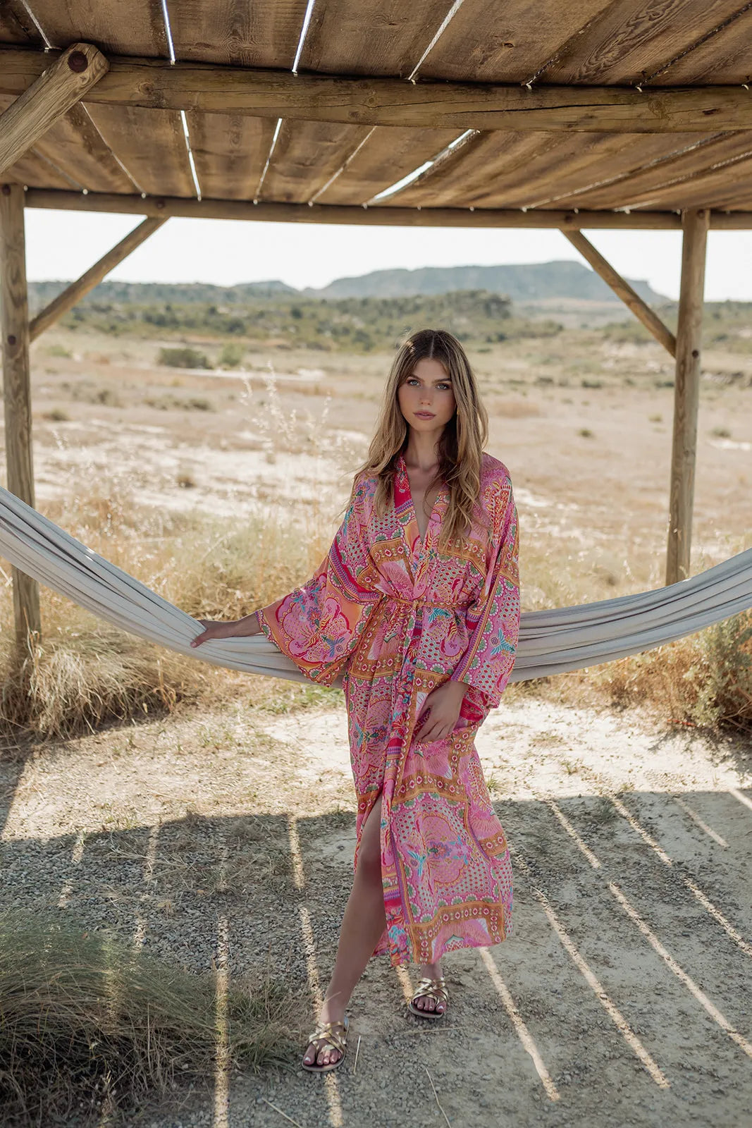 MAUI  L338 ORANGE KIMONO
