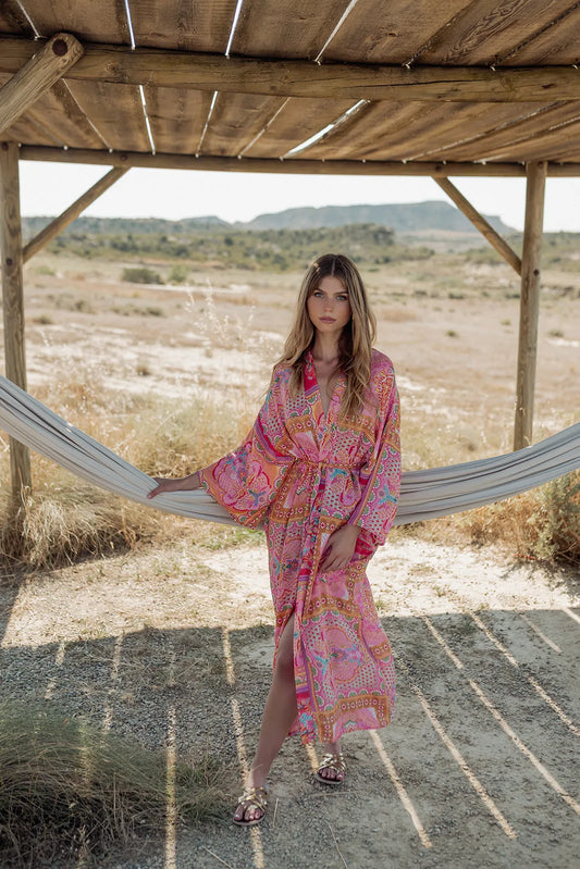 MAUI  L338 ORANGE KIMONO
