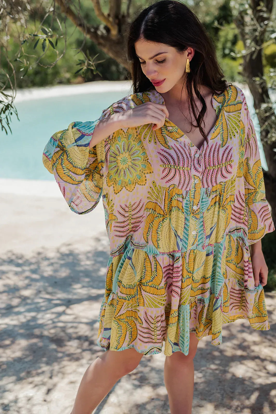 L318-MARRAKECH AQUA SHORT DRESS