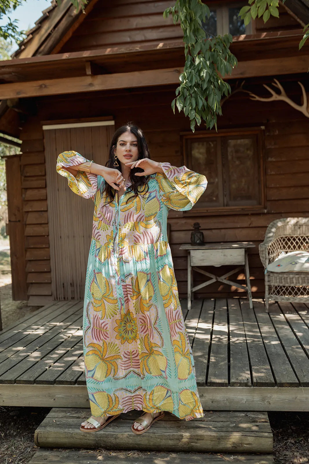 MARRAKECH AQUA L317 LONG DRESS