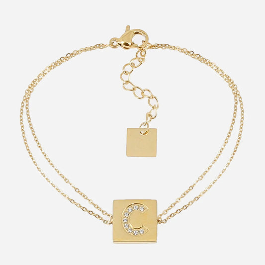 Multi-Row Alphabet Bracelet-C
