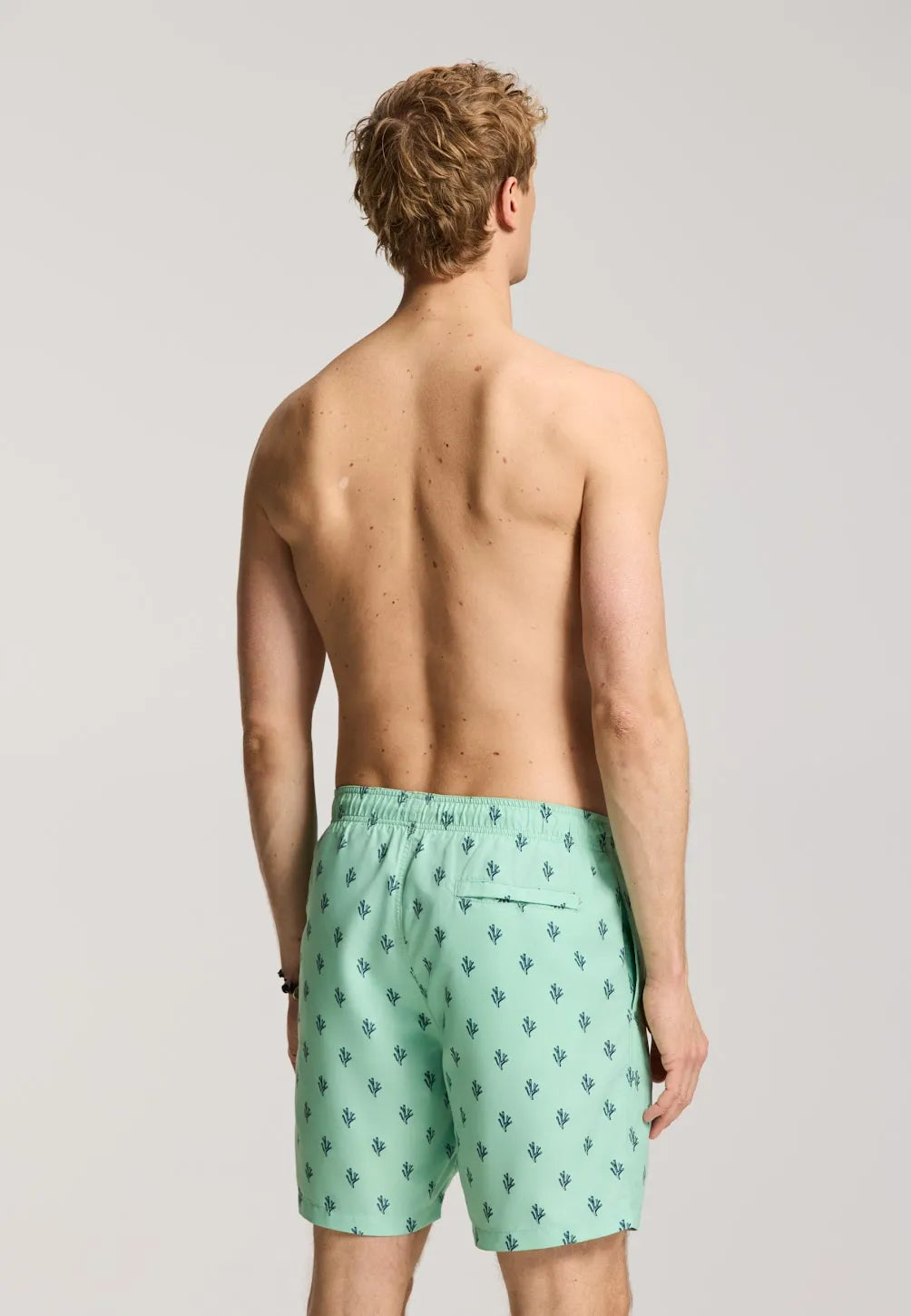 Men MIKE 7 inch swim shorts 7742 sketched coral green jade