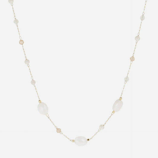 Beaded Chain Necklace White