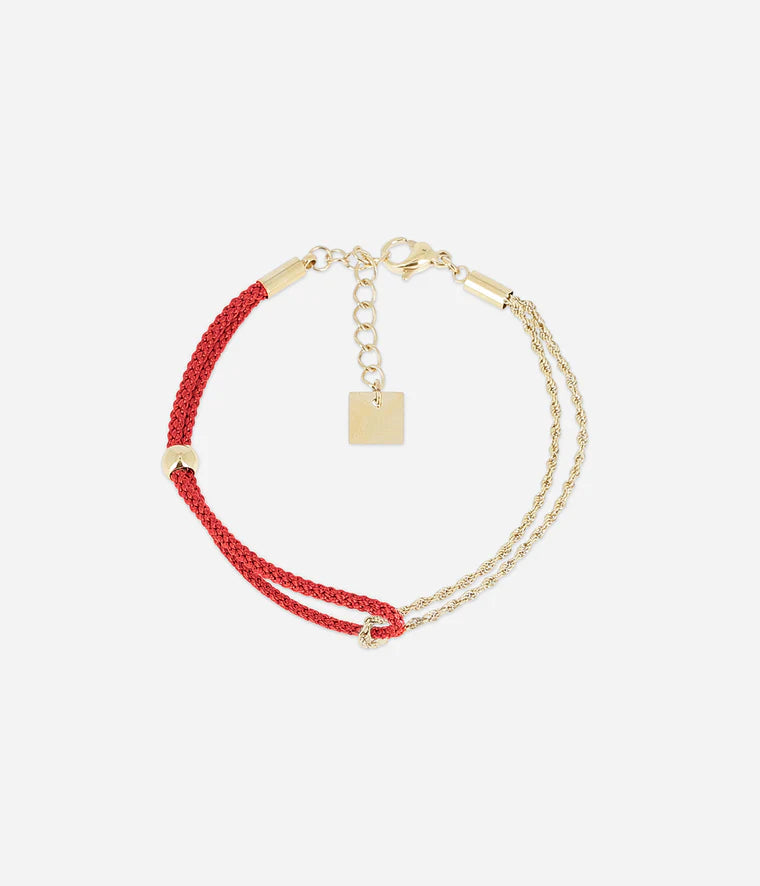 Nuance Multi-Row Cord Bracelet Red