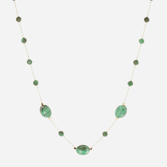 Beaded Chain Necklace Green