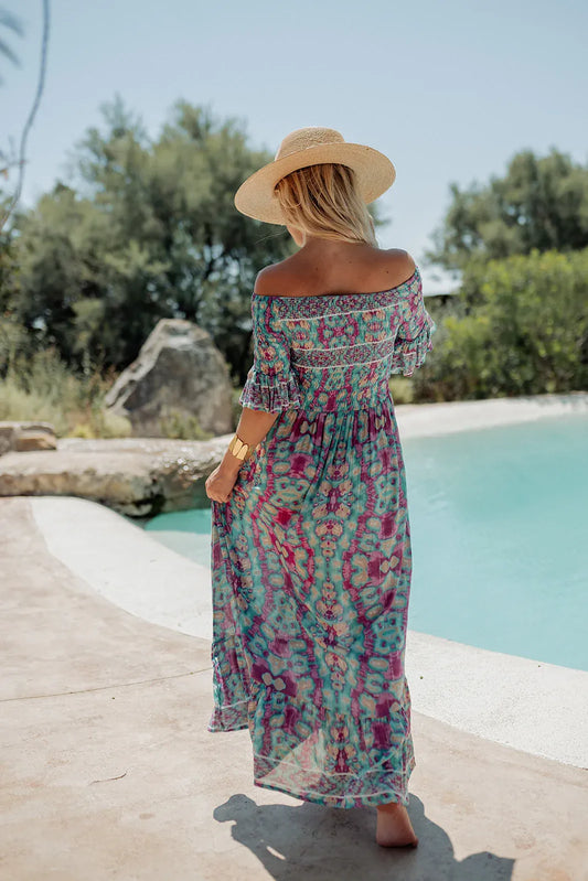BALI PURPLE L376 SMOKING DRESS