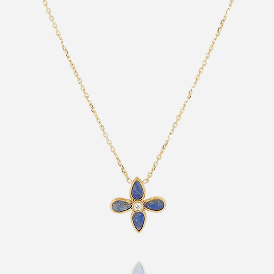 Flora Necklace Dark Blue