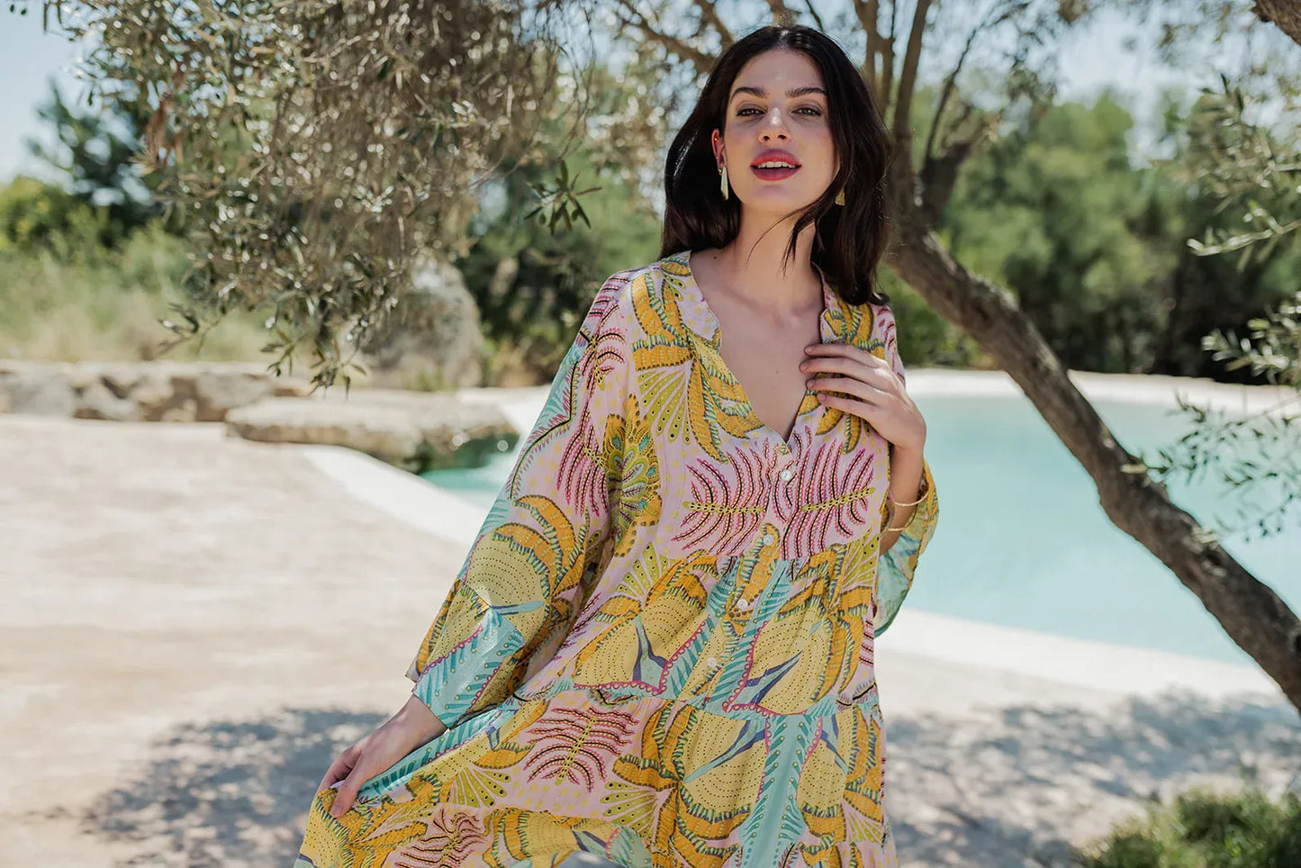 L318-MARRAKECH AQUA SHORT DRESS
