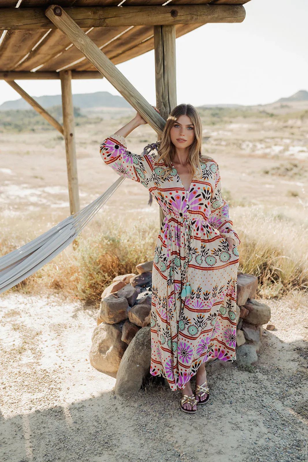 GRASSE AQUA L363- LONG DRESS