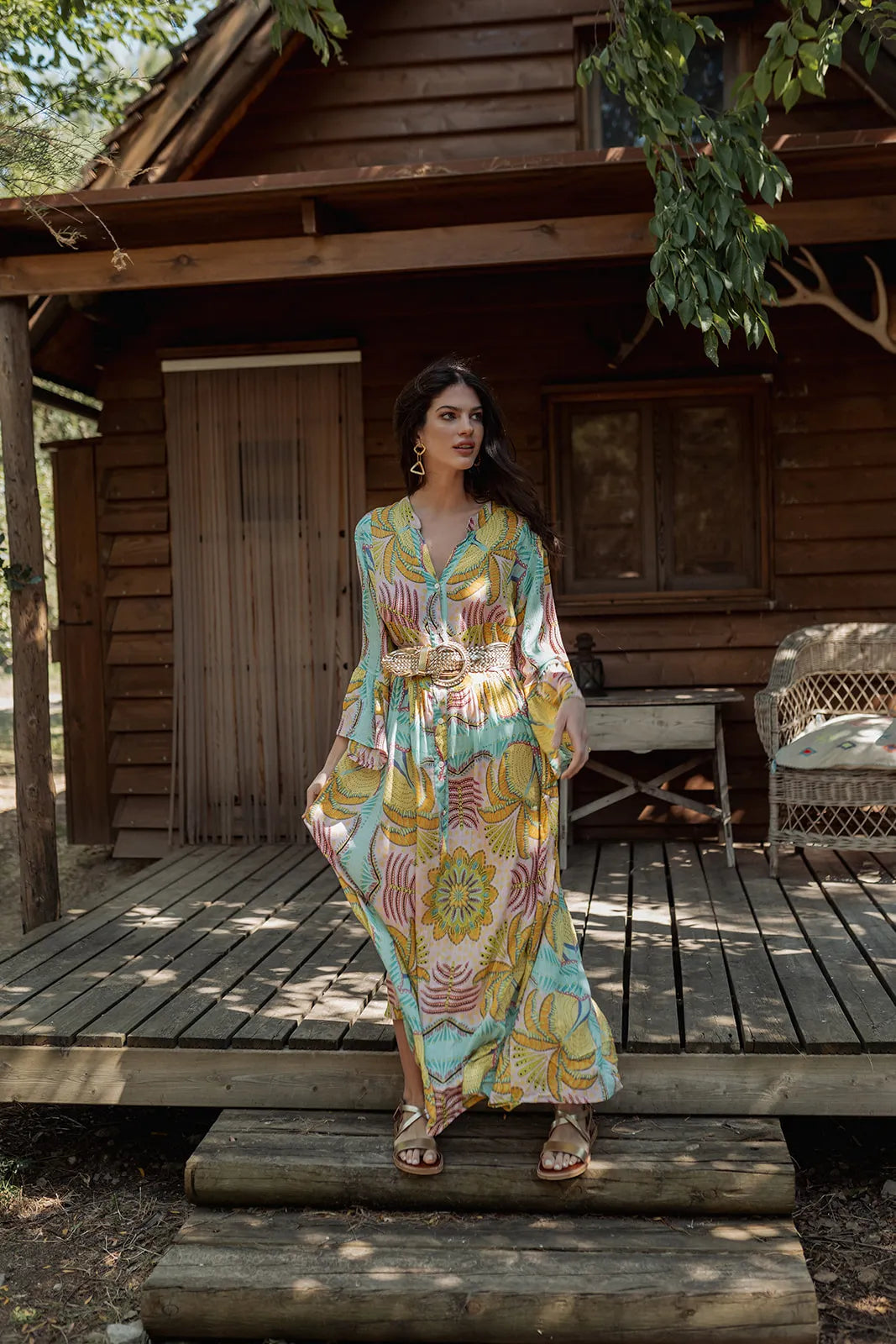 MARRAKECH AQUA L317 LONG DRESS