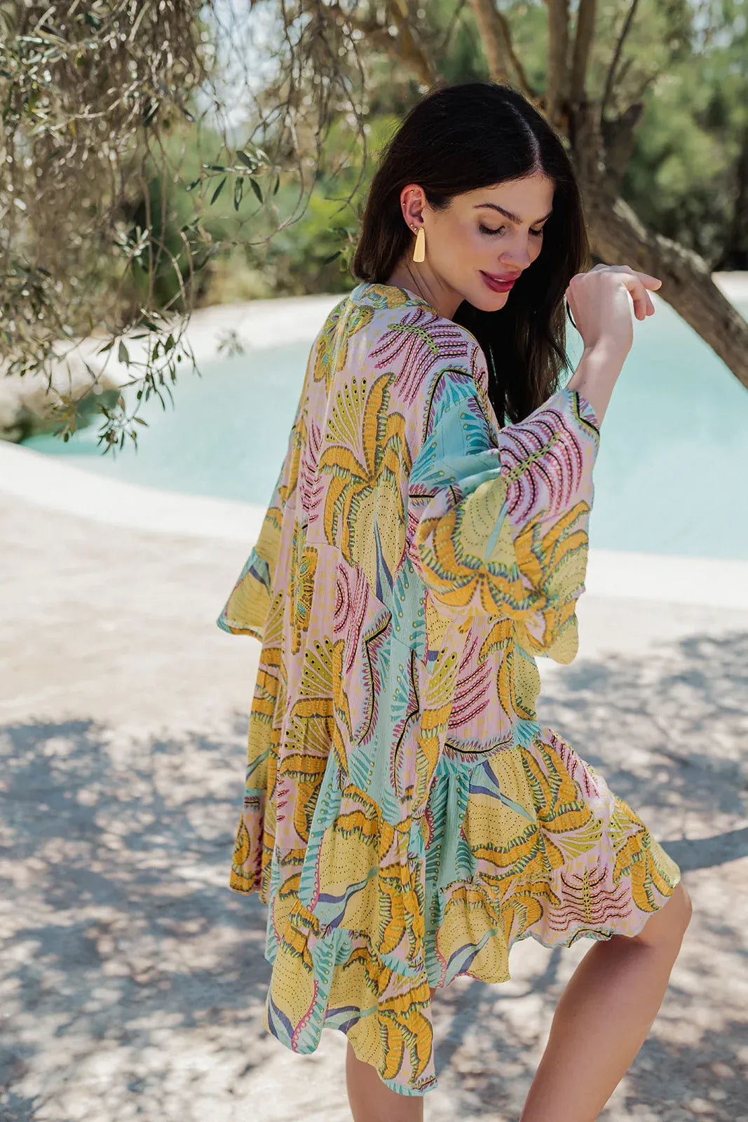 L318-MARRAKECH AQUA SHORT DRESS