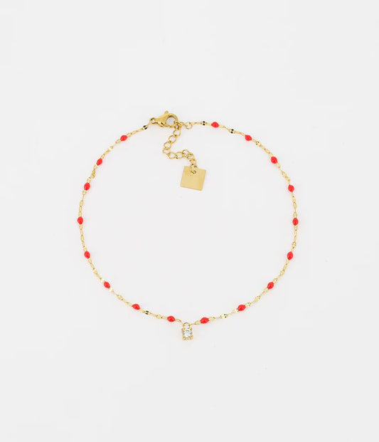 Poppy Anklet Red