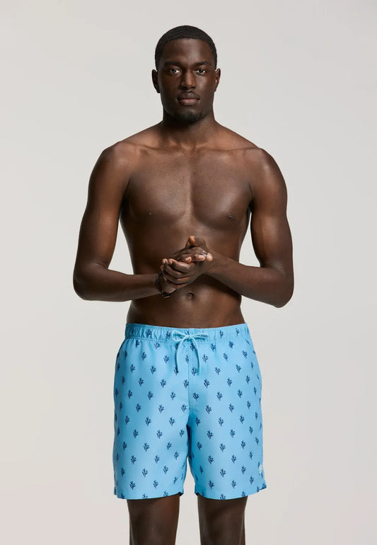 Men MIKE 7 inch swim shorts sketched coral 6713 blue sky