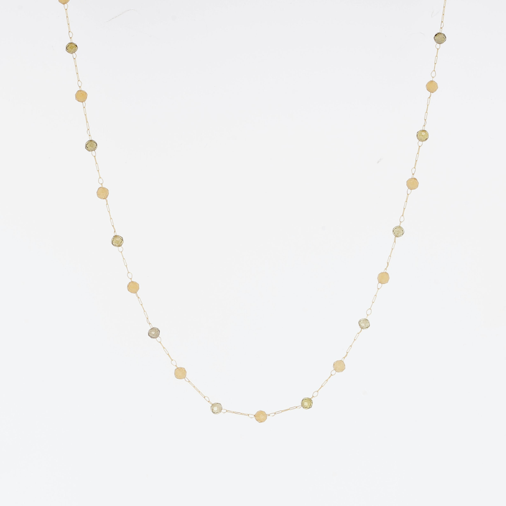 [SNS24553-01LGR] Necklace Octavia Light Green