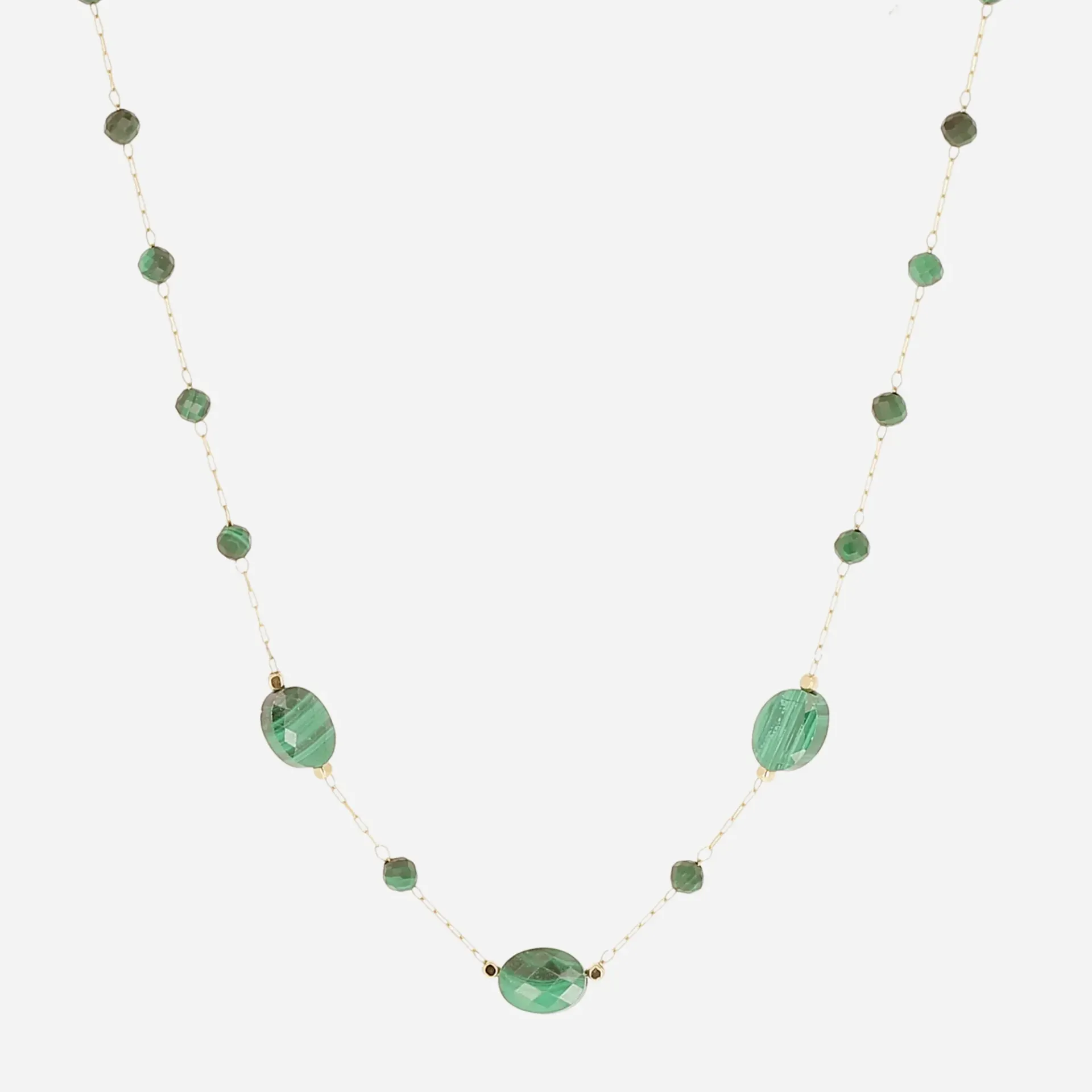 Beaded Chain Necklace Green