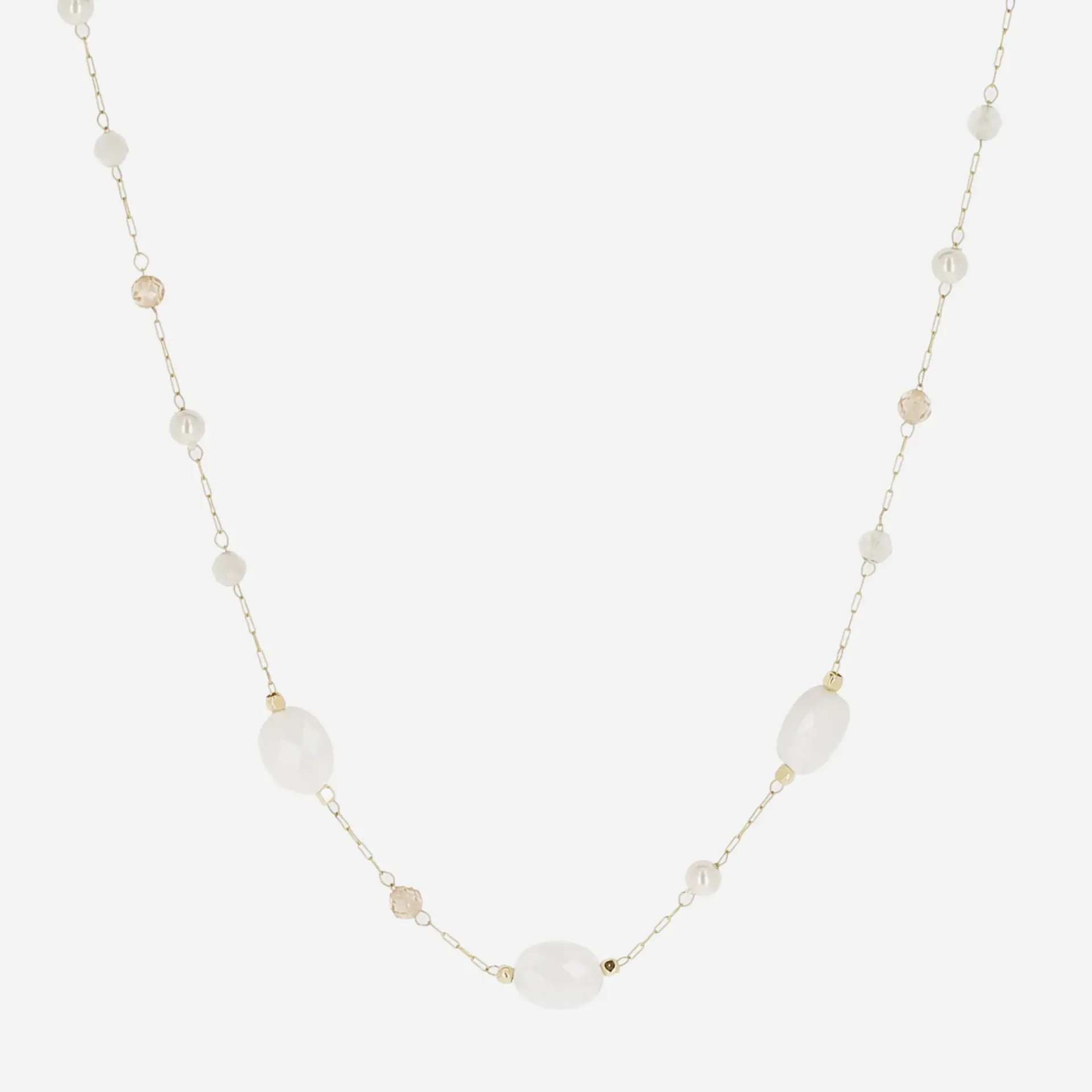 Beaded Chain Necklace White