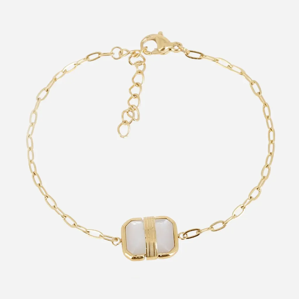 [SBS27787-01SEL] Stone Center Bracelet