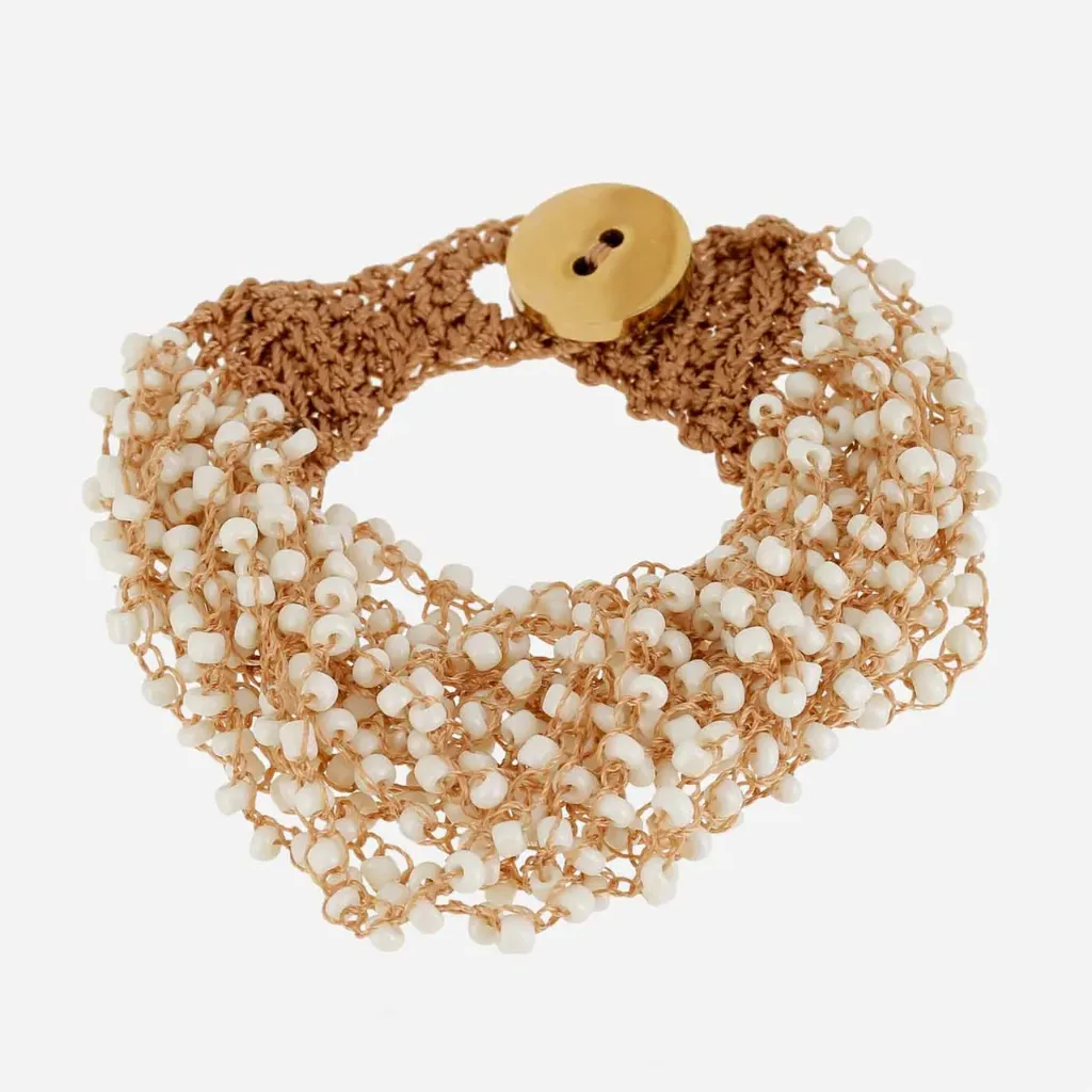 [SBX28128-01WHT] Crochet Bracelet