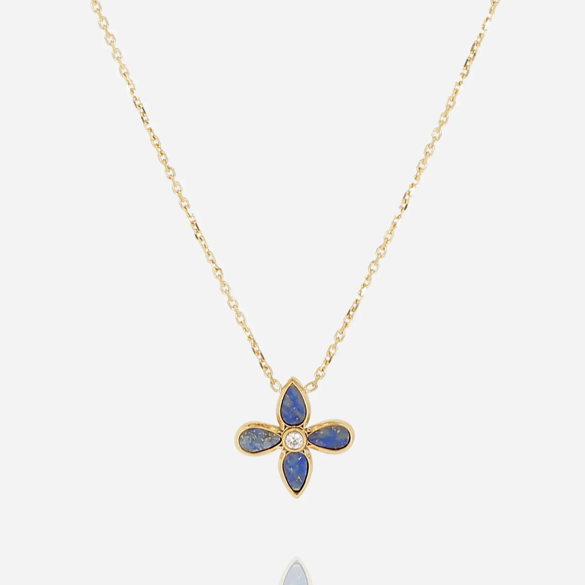 [SNS27866-01DBL] Flora Necklace Dark Blue