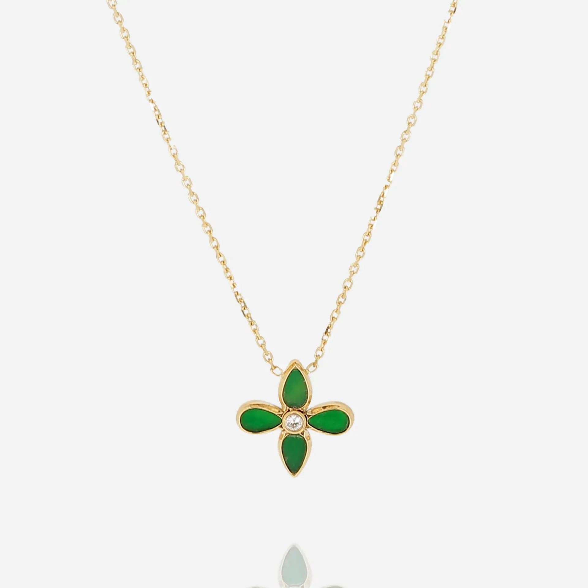 [SNS27866-01GRN] Flora Necklace Green