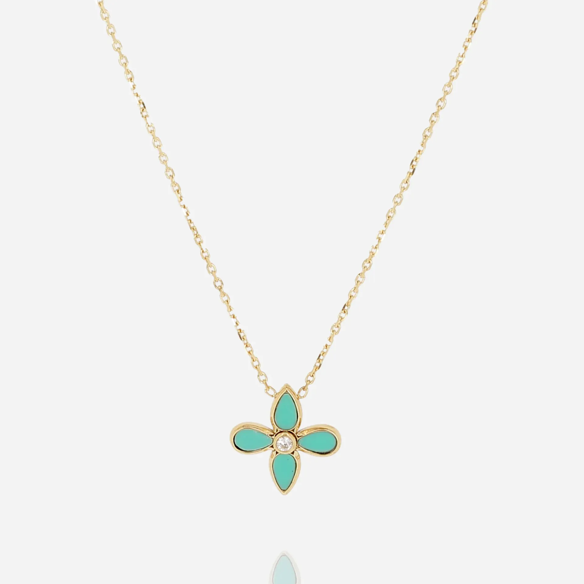 [SNS27866-01TQB] Flora Necklace Turquoise
