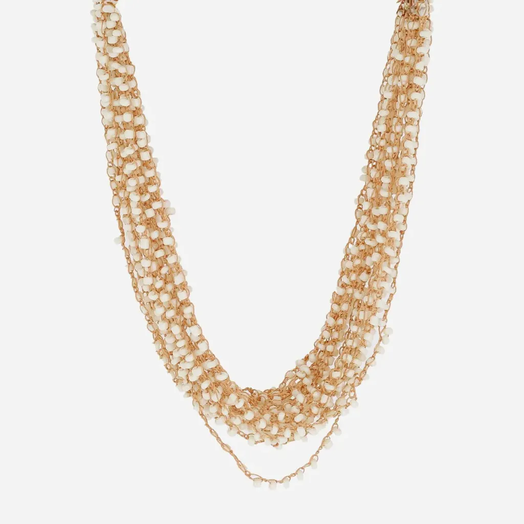 Crochet Necklace White
